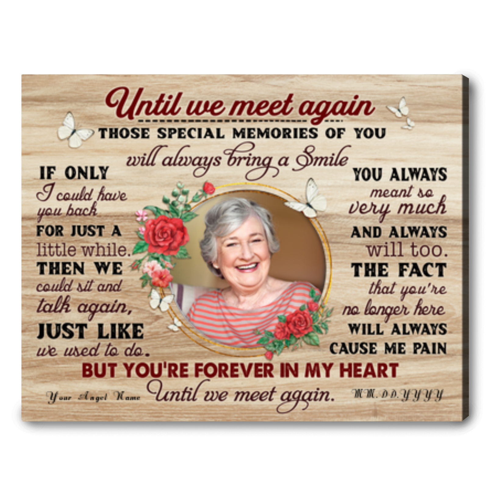 Personalized Photo Memorial Canvas Gift Grieving The Loss Of A Loved One 