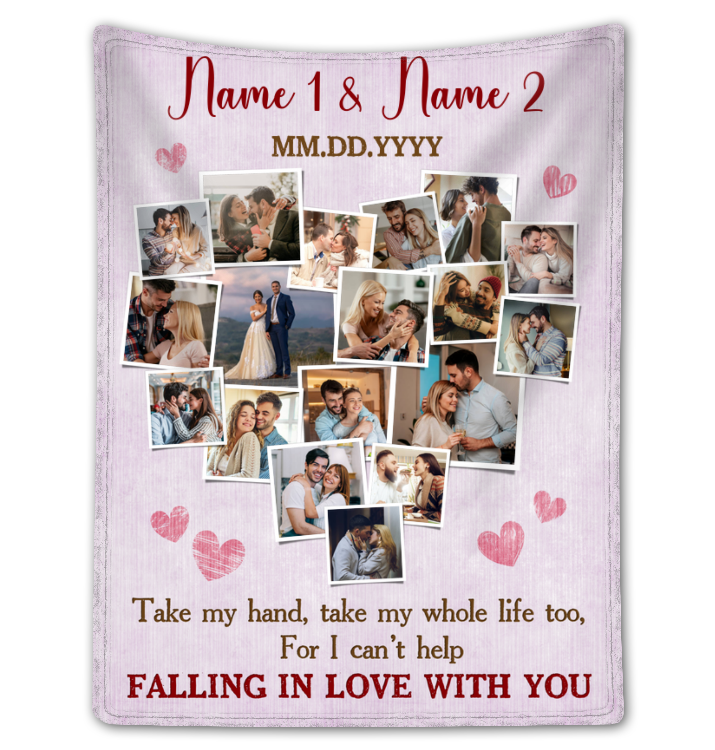 Personalized Christmas Blanket With Pictures Gift For Couple