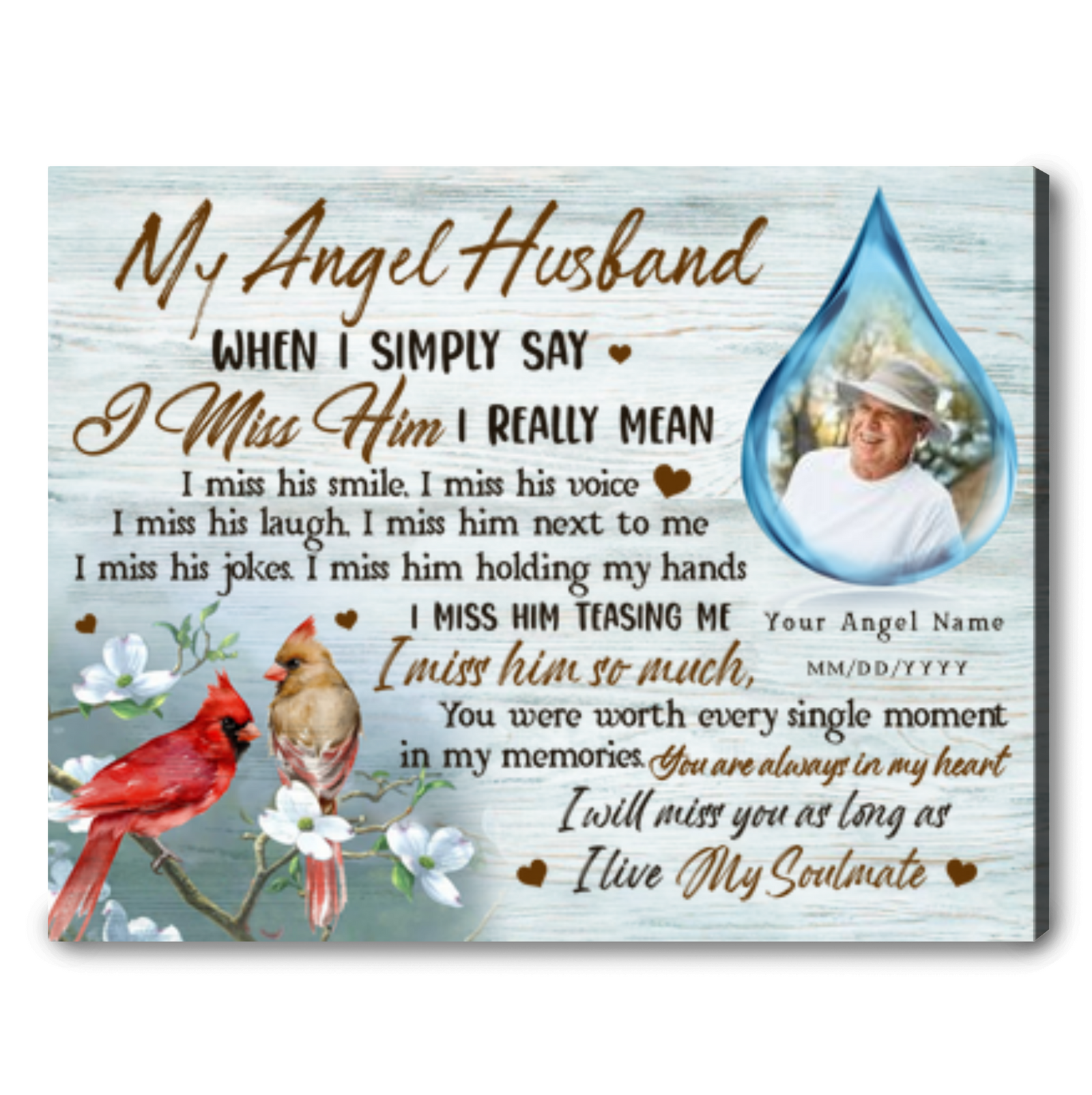 Gift Ideas For Loss Of Husband Sympathy Gift For Him Customized Canvas Wall Art