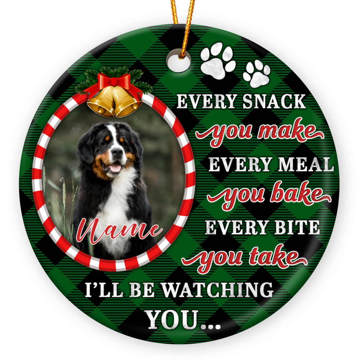 Unique Christmas Gift For Dog Owners Custom Cute Dog Xmas Ornament