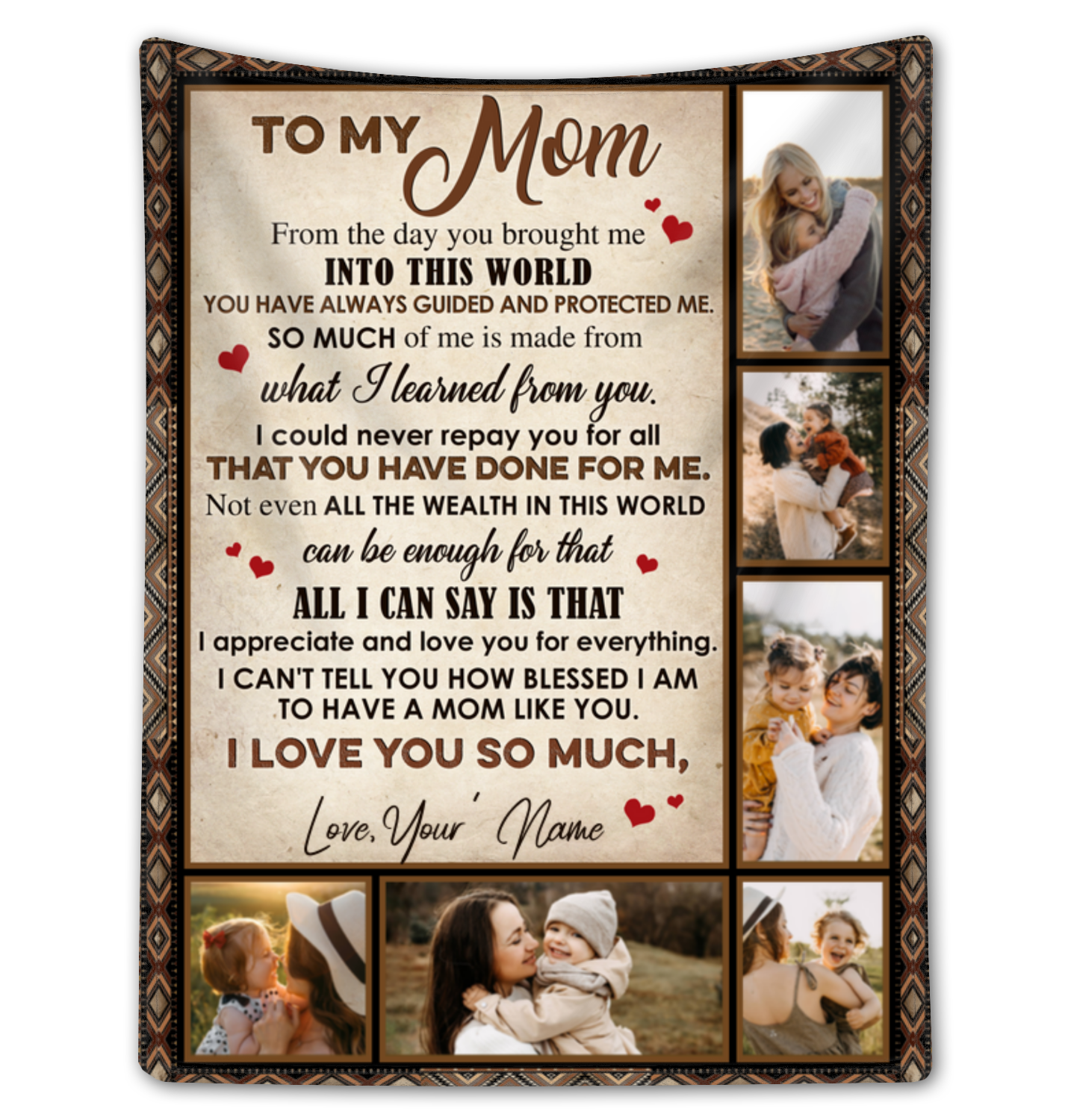 Custom Grateful Blanket Gift For Mom Meaningful Gift For Mother's Day