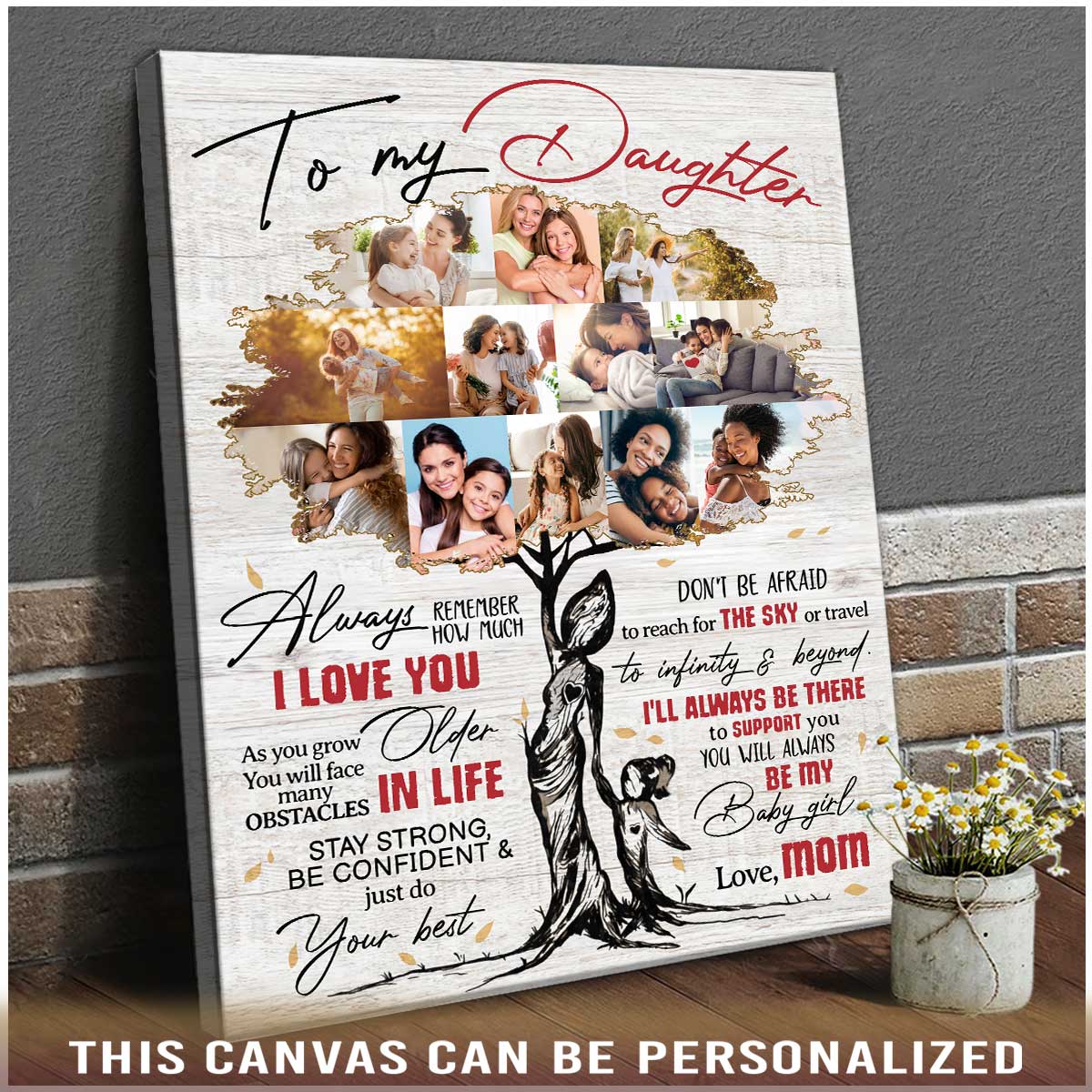 Customized Daughter Gift Canvas Wall Art Personalized Photo Gift For Daughter