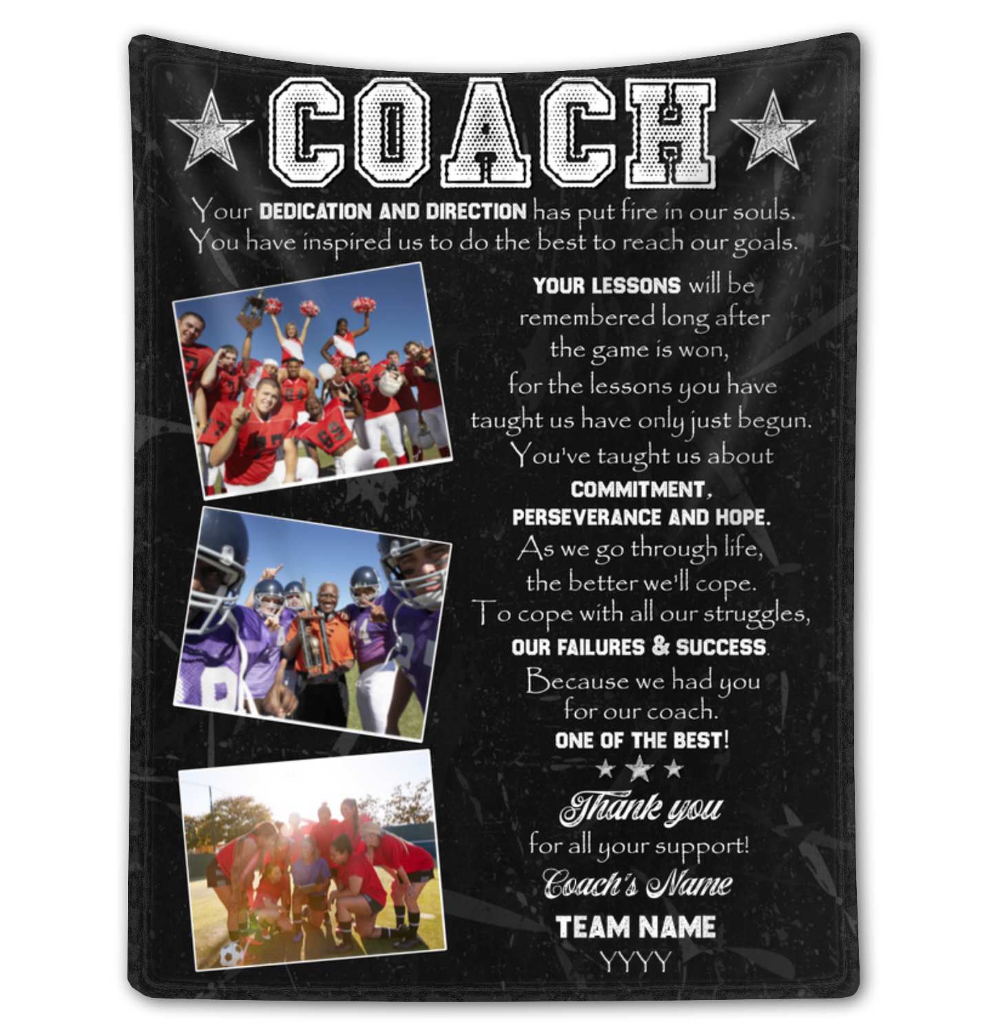 Custom Thank You Coach Blanket Appreciation Gift For Coach From Team