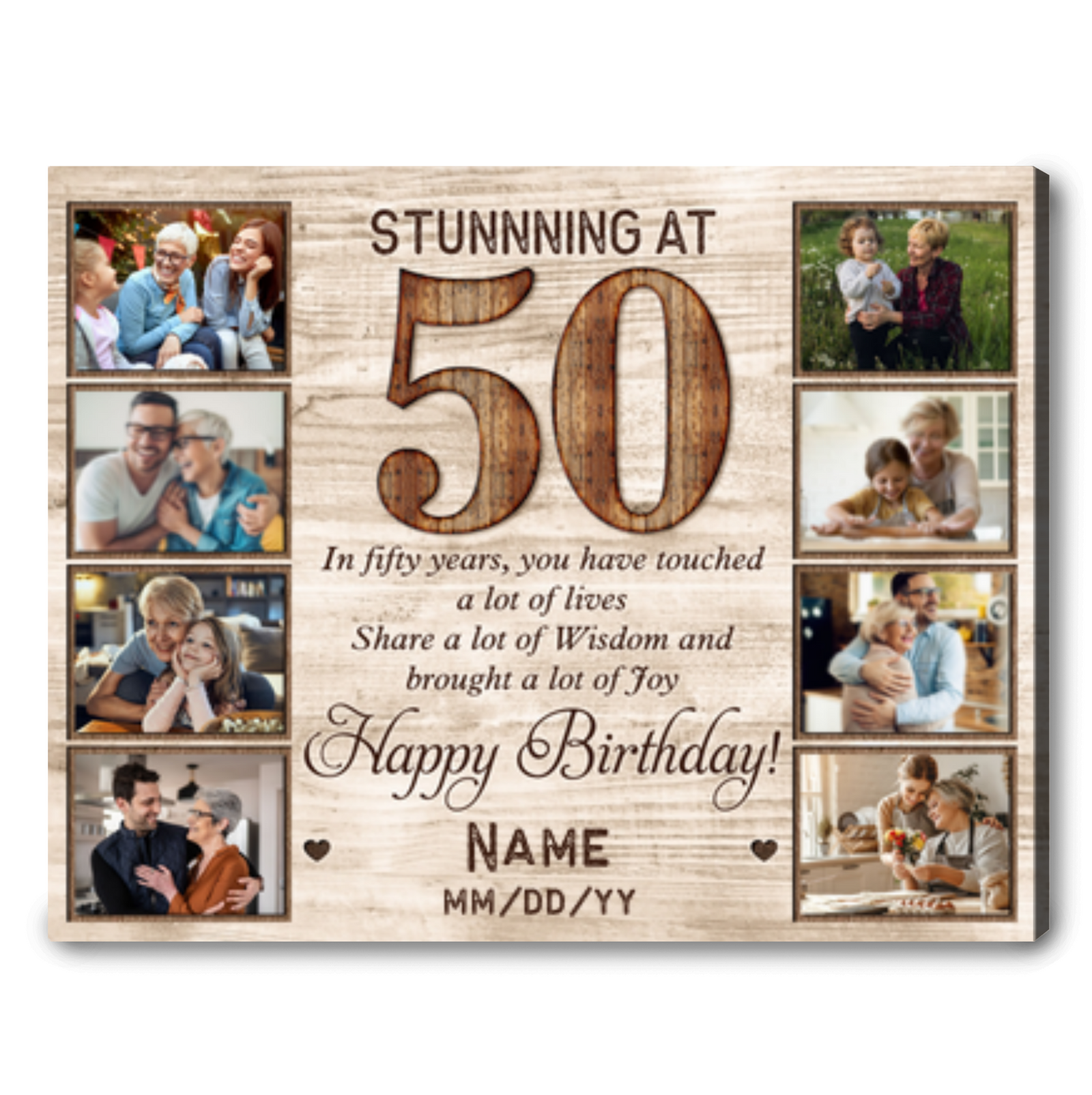 Personalized 50th Birthday Canvas Print Sentimental Gift For 50th Birthday