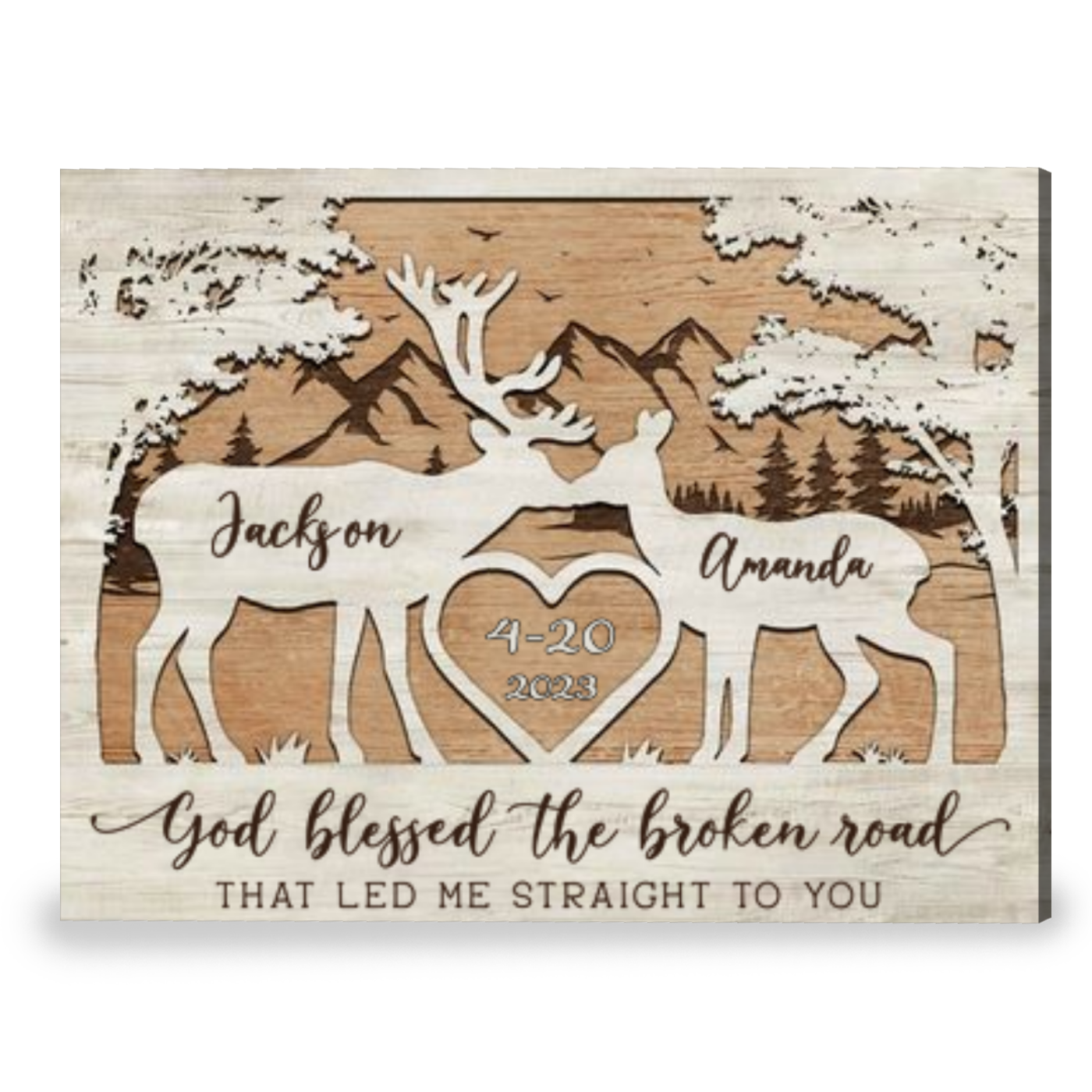 Custom Gift for Newlywed Anniversary Gift for Couple Canvas Print