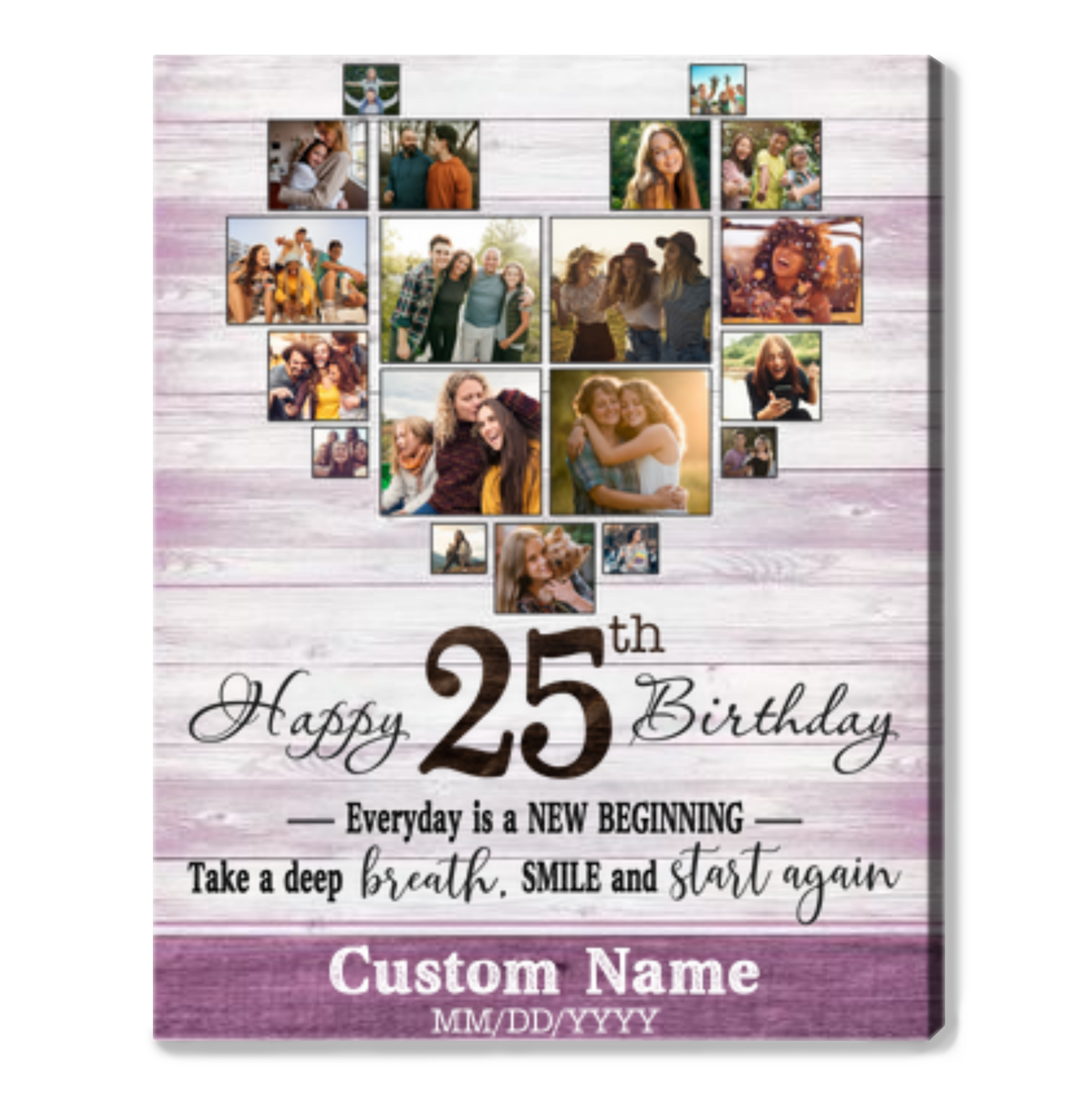 Personalized 25th Birthday Gift Idea Photo Canvas Print For 25th Birthday