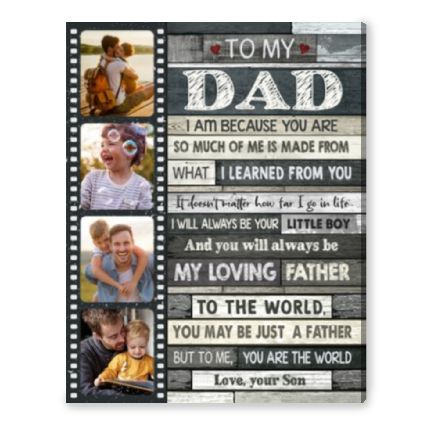 Thoughtful Father's Day Gift From Son Personalized Canvas Print