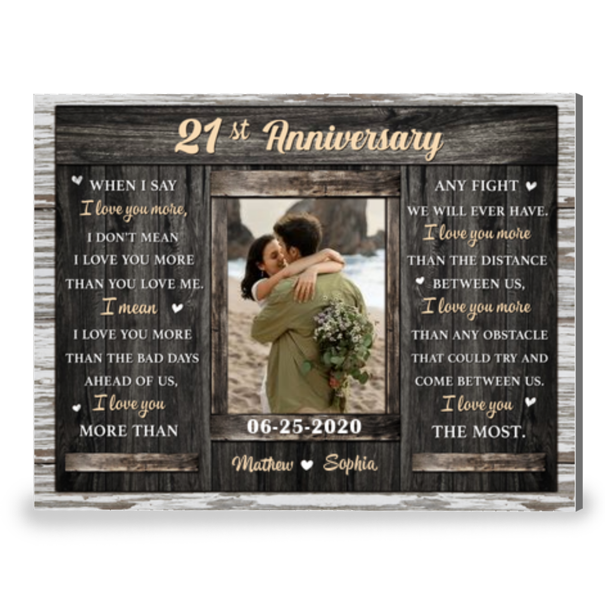 Meaningful 21st Anniversary Gift When I Say I Love You More Canvas Wall Art