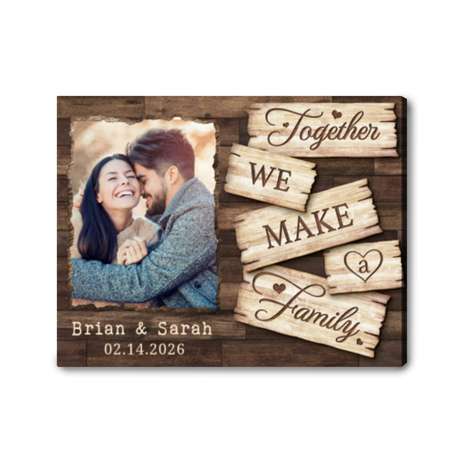 We Make A Family Personalized Wooden Canvas Photo Print Valentine’s Day Gift