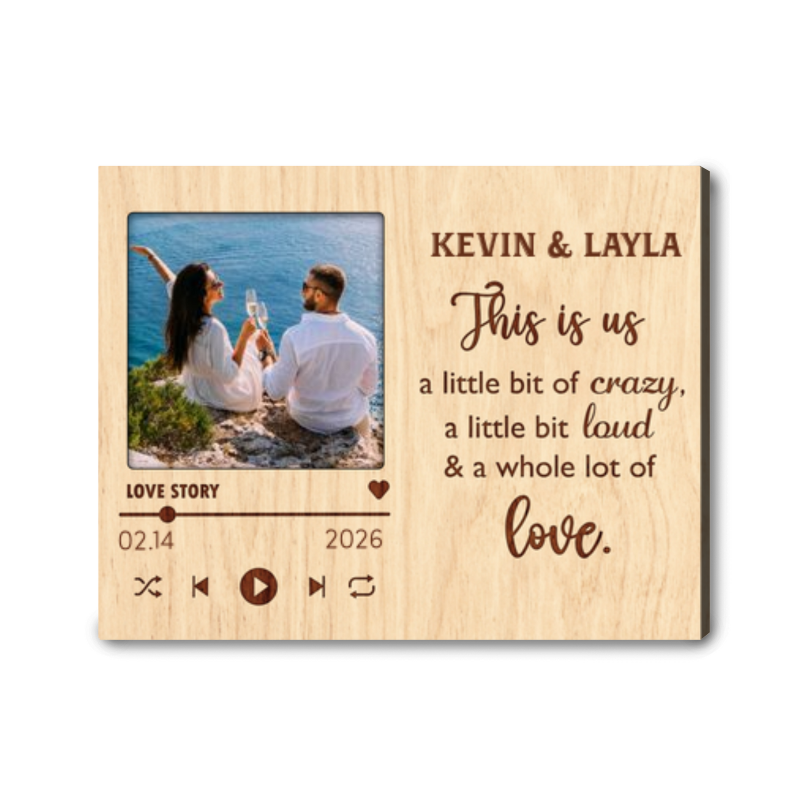 Personalized Wooden Music Player Canvas Wall Art - Our Love Song
