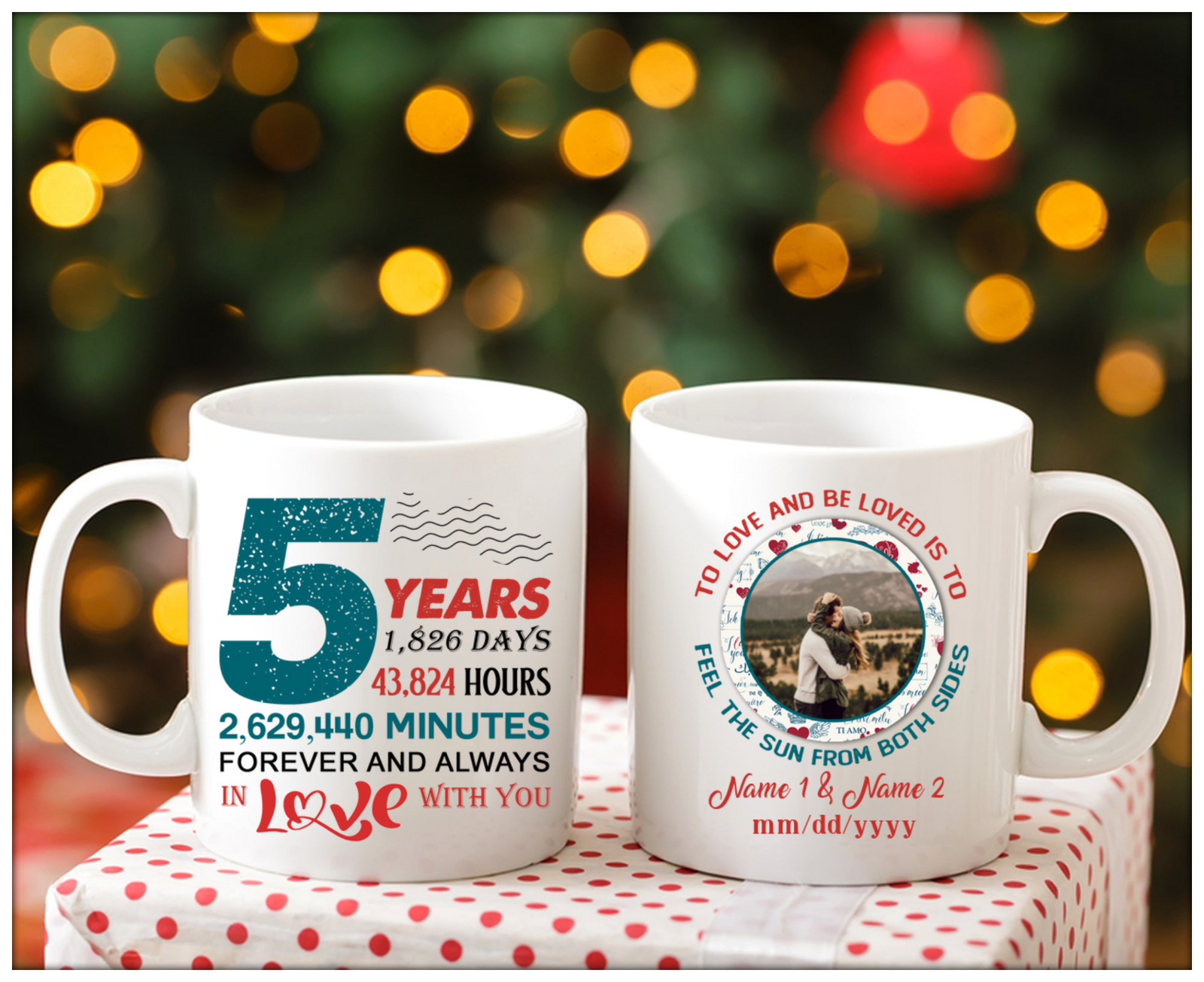 Customized 5 Years Anniversary Gift Personalized Photo Gift