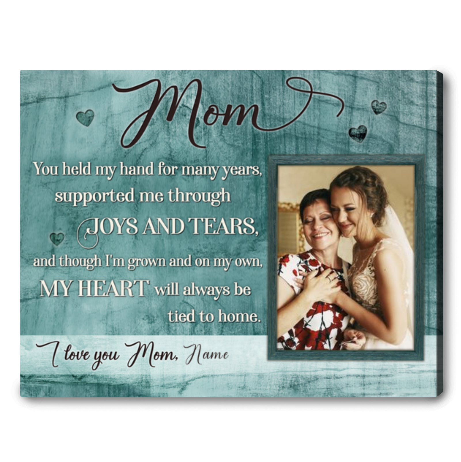 Best Gift Ideas For Mom Personalized Photo Canvas Gift For Mom You Held My Hand For Many Years Ohcanvas