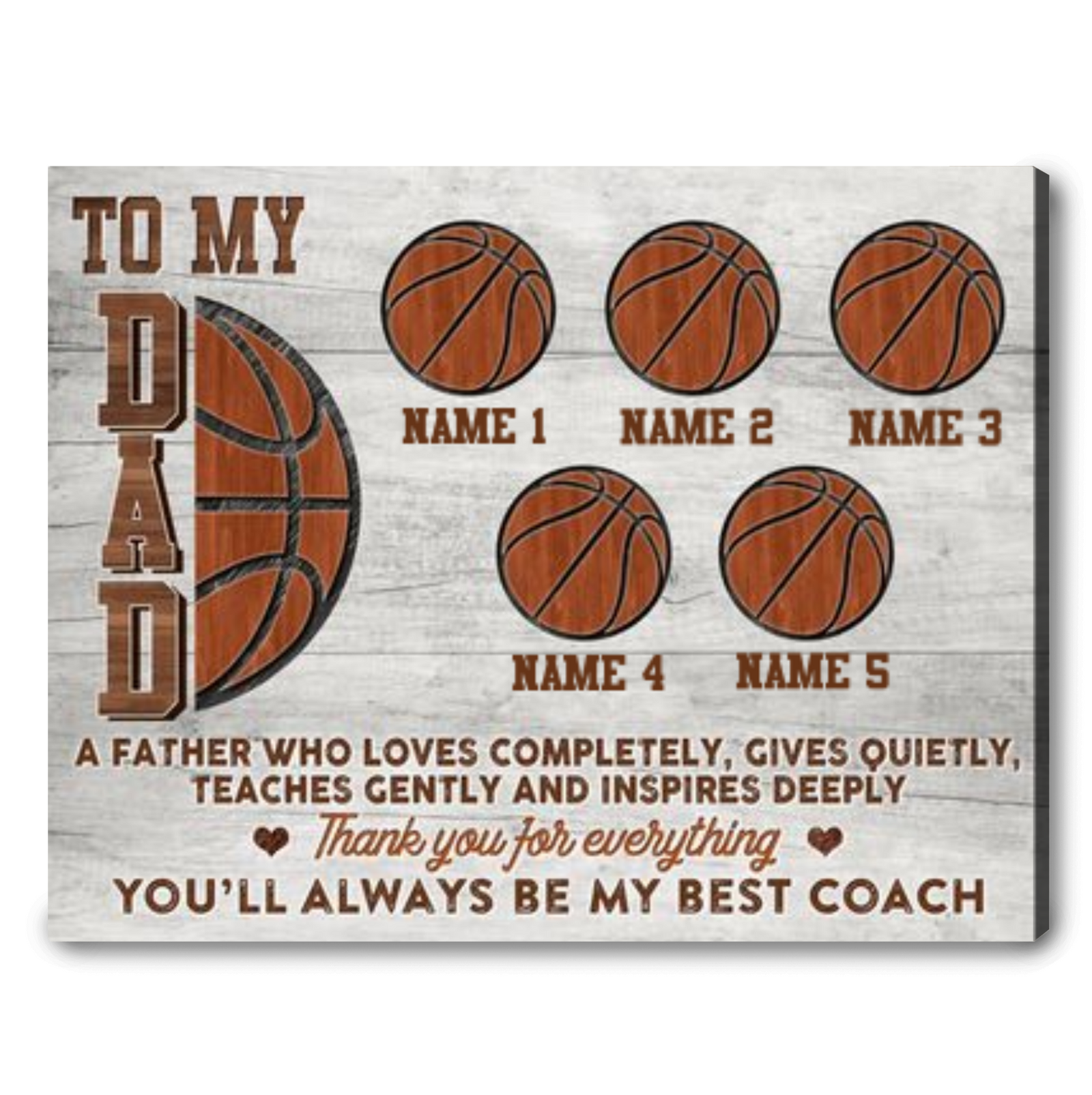 Custom Basketball Father’s Day Gift Dad Who Loves Basketball Canvas Print