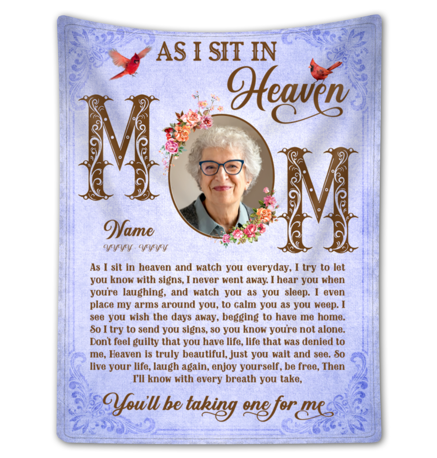 Personalized Memorial Blanket For Mom Remembrance Gift For Loss Of Loved One
