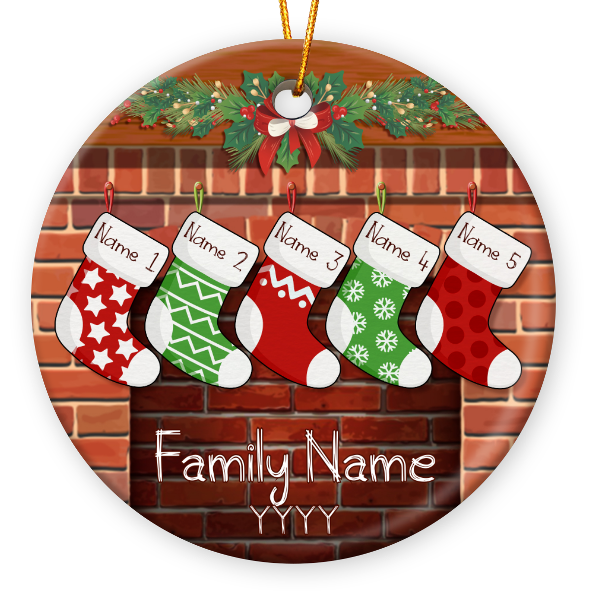 Custom Family Christmas Gift Xmas Stockings Hanging Ornament