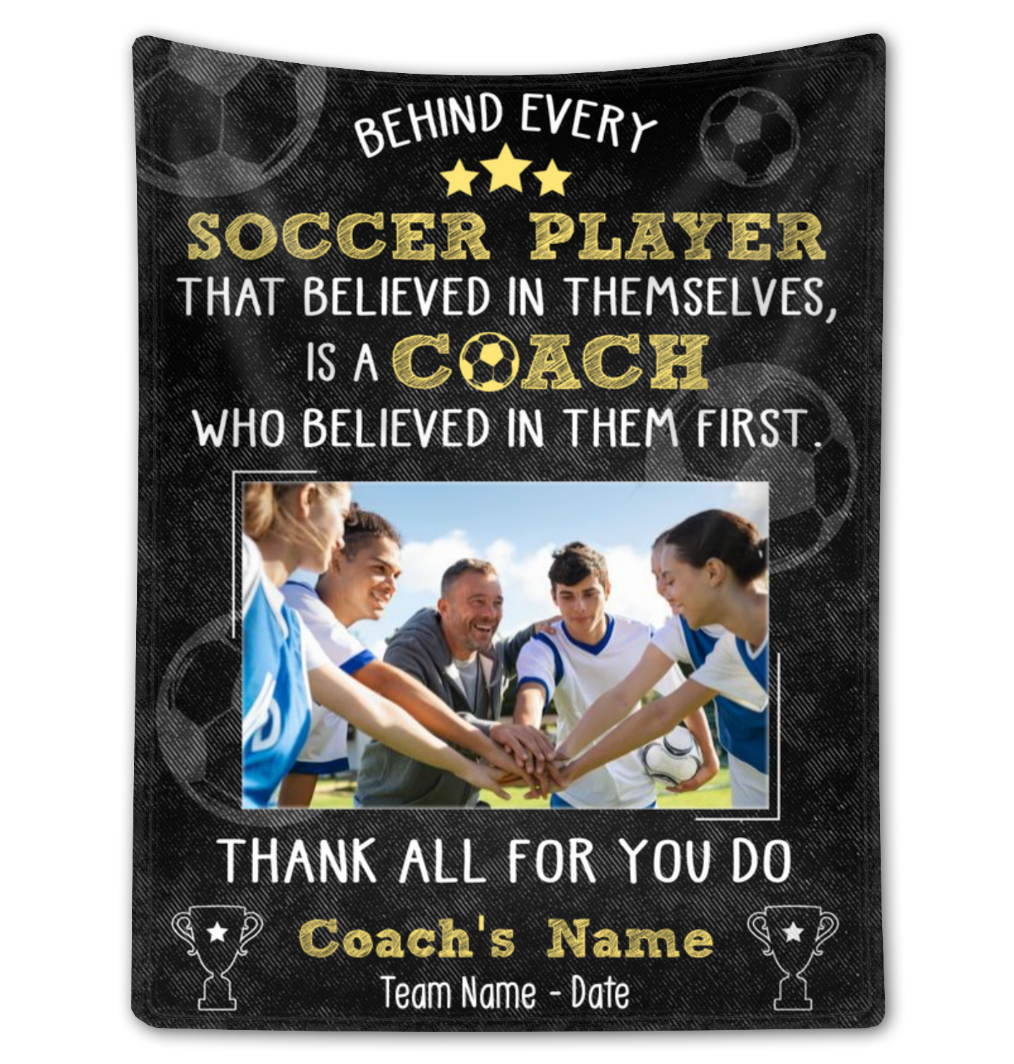 Custom Blanket For A Soccer Coach Thank You Coach Gift Idea From Team