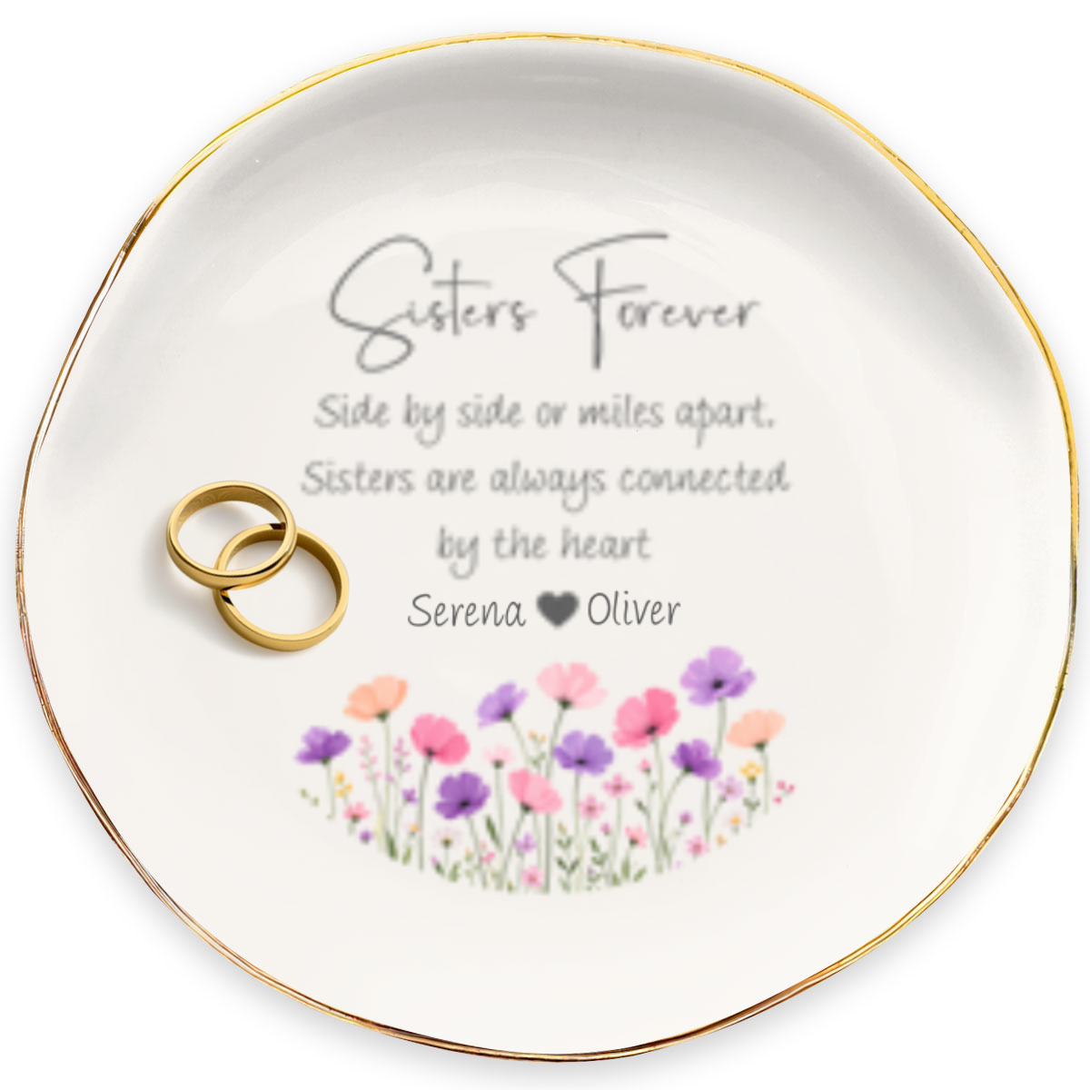 Mommy Butterfly Names Circle Personalized Jewelry Dish Gift From Kids For Mother