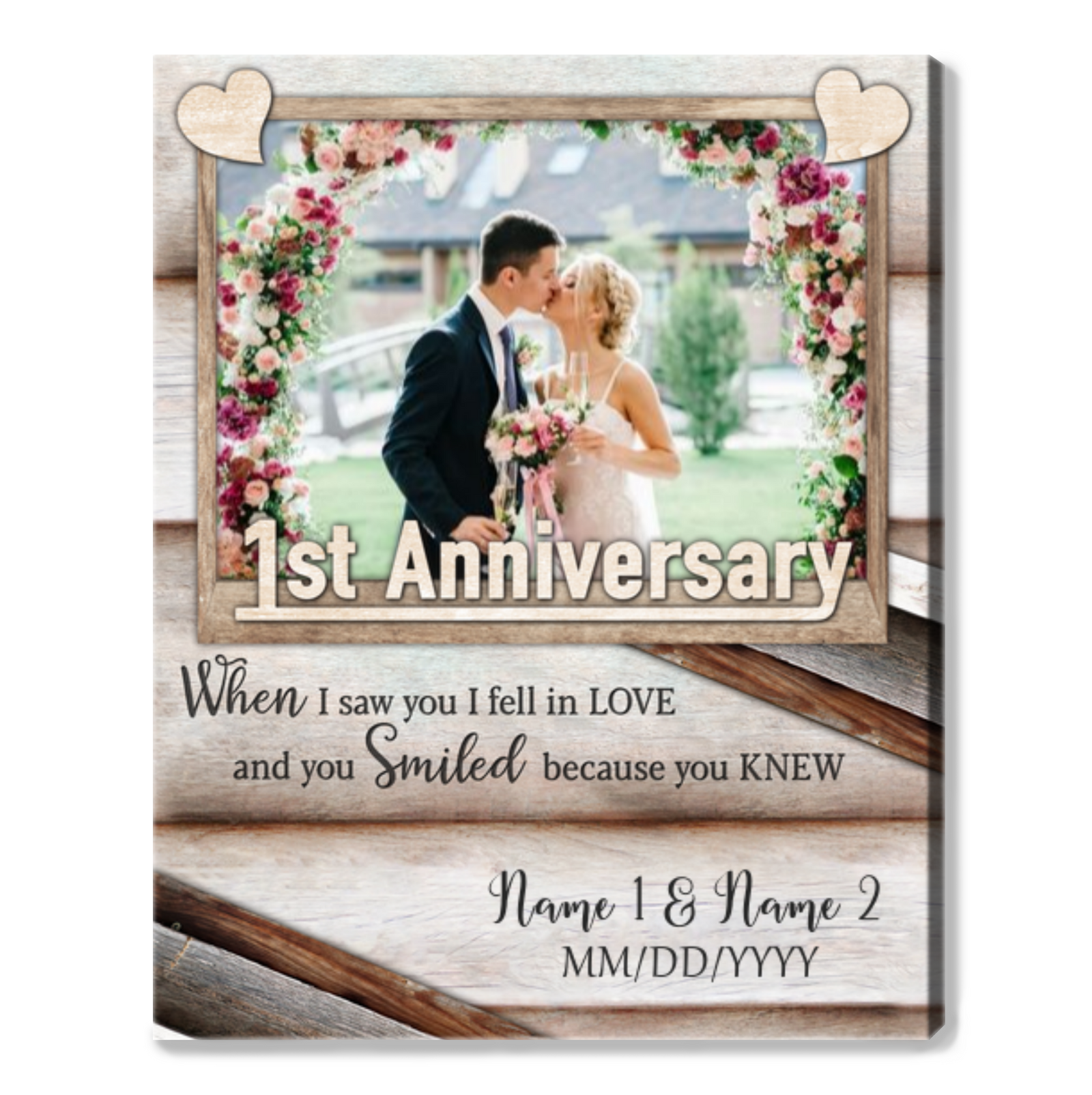 Happy 50th Wedding Anniversary Custom Photo Canvas Print