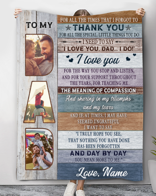 Christmas Gift To Dad From Daughter Customized Blanket Gift For Dad