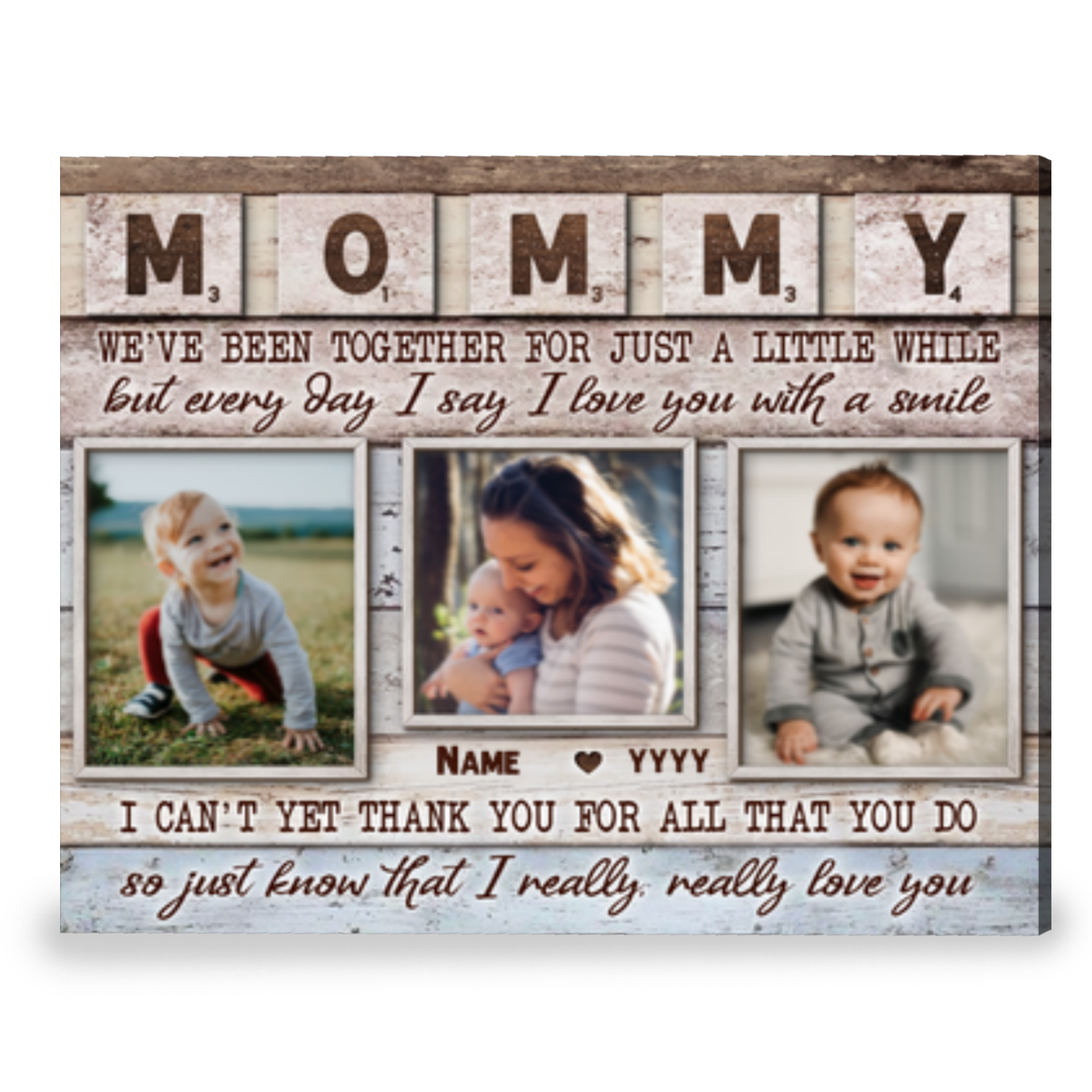 First Time Mom Gift Personalized Gift For New Mom Canvas Print