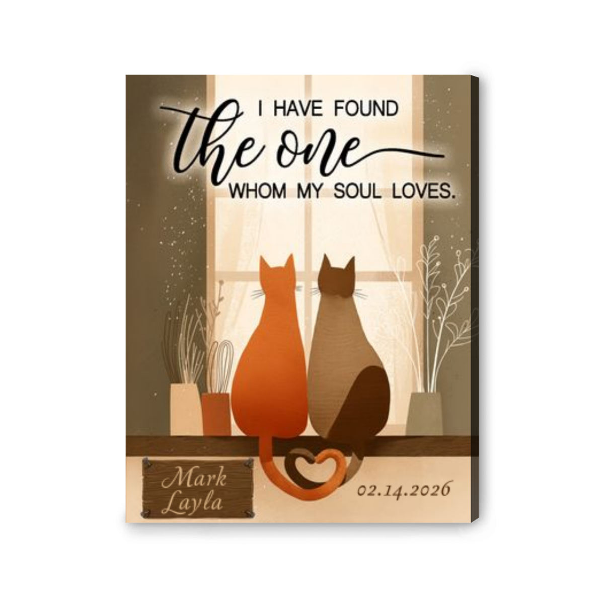 I Have Found The One Whom My Soul Loves Personalized Cat Canvas