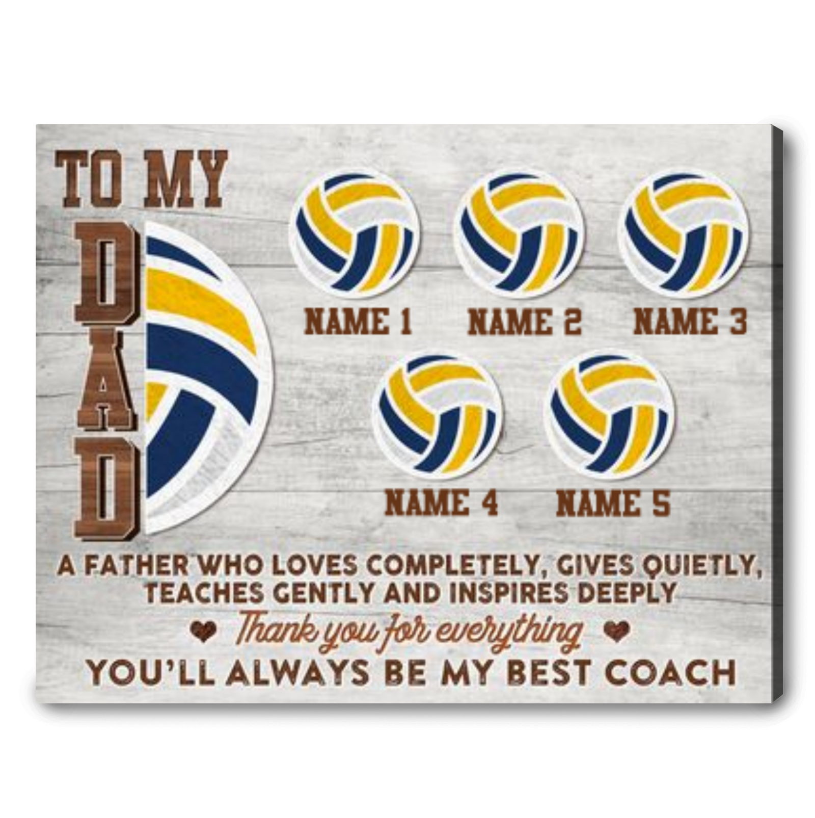 Custom Volleyball Father’s Day Gift American Volleyball Dad Canvas Print