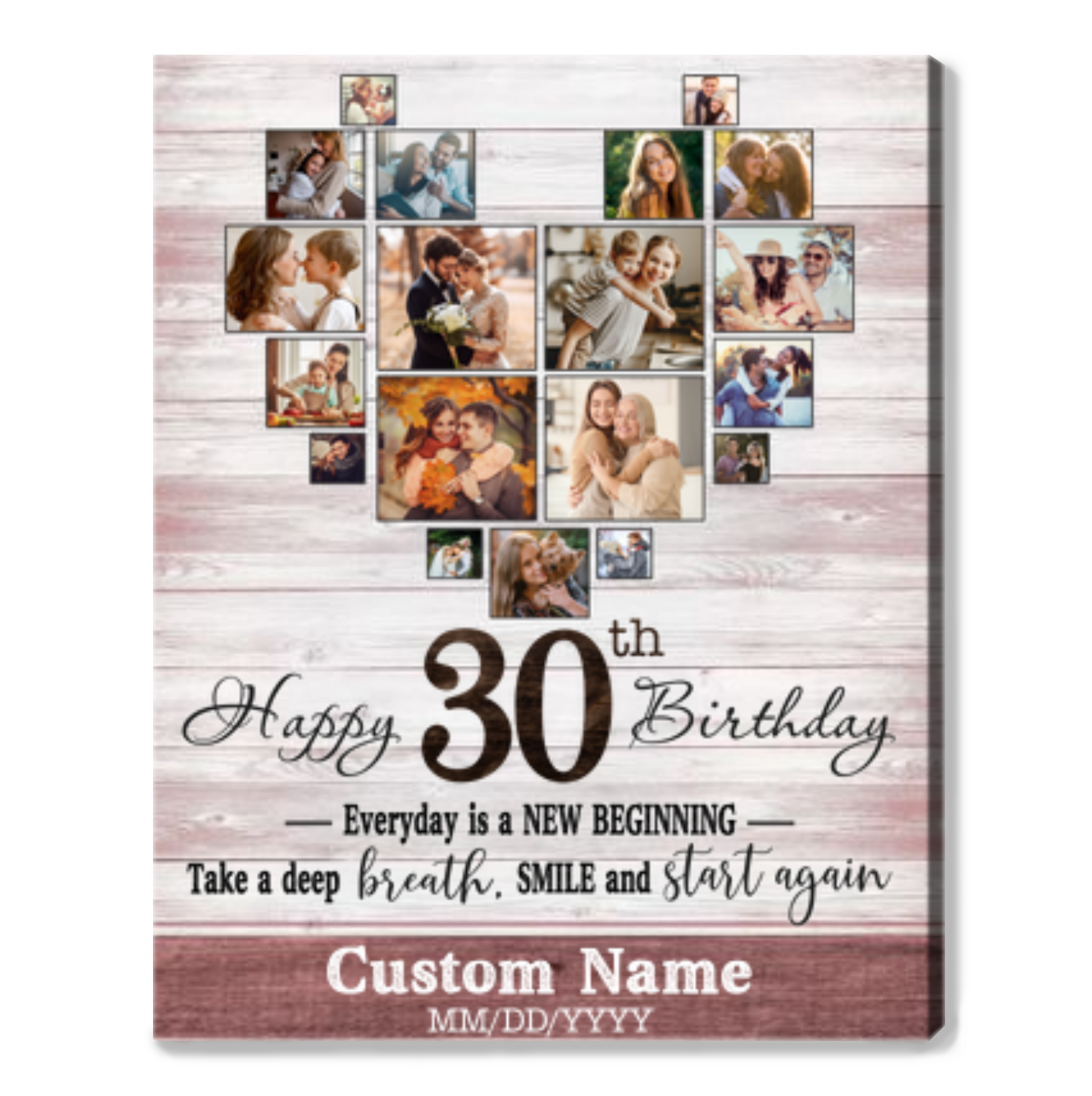 Personalized 30th Birthday Gift Idea Photo Canvas Print For 30th Birthday