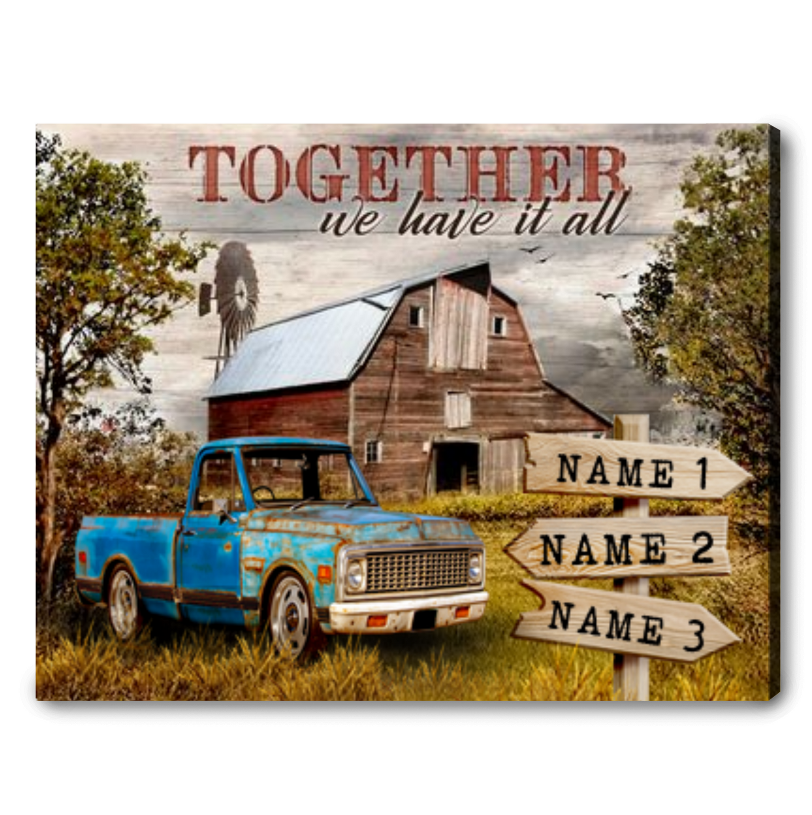 Farmhouse Truck Wall Art Old Truck Canvas Prints Customized Wall Art Decor