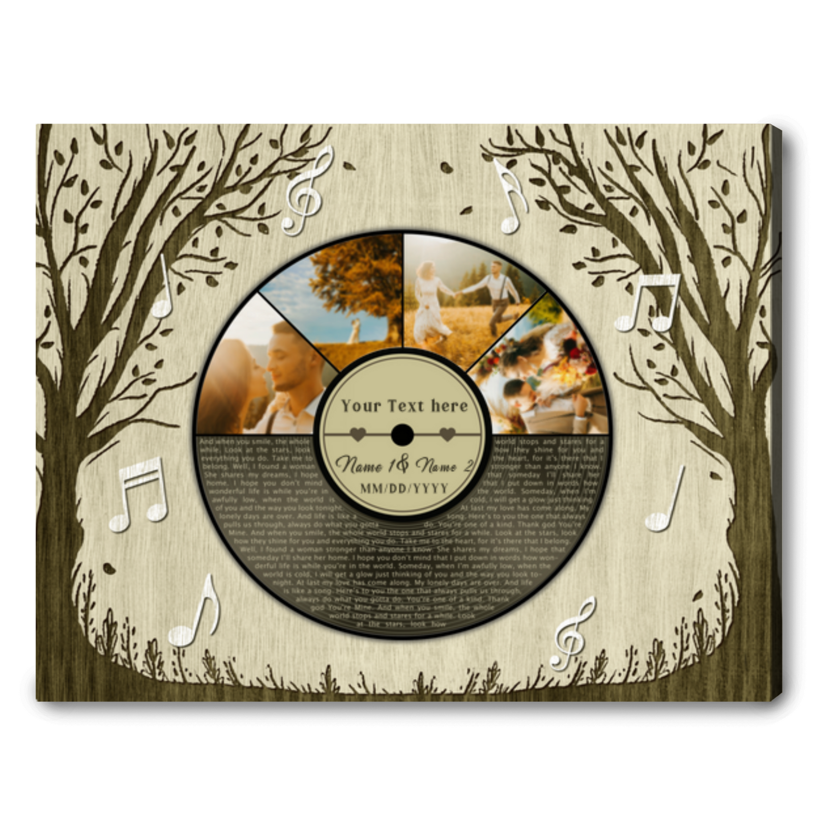 Custom Song Lyrics on Canvas Wall Art His and Hers Wedding Anniversary Gift Personalized Music First Dance Song Ohcanvas