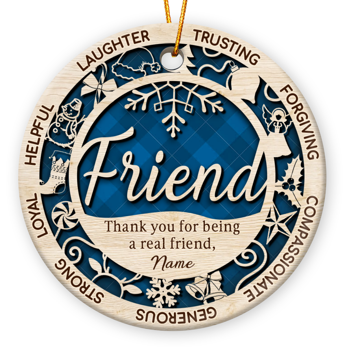 Personalized Christmas Ornaments For Friends Sentimental Gift For Bestie