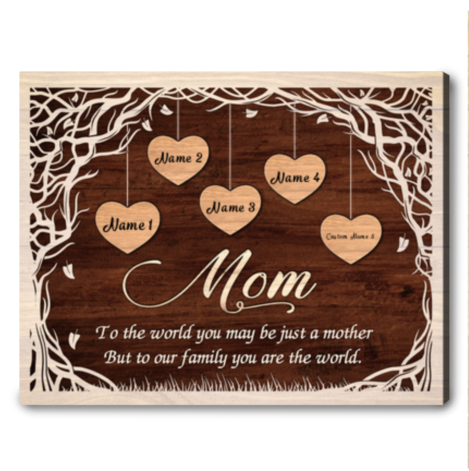 Unique Happy Mother's Day Gift Custom Mom Family Tree Canvas Print