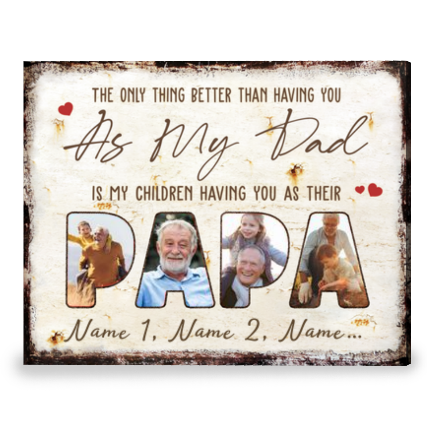 Custom Christmas Gift For Dad From Daughter New Grandpa Gift Canvas Print