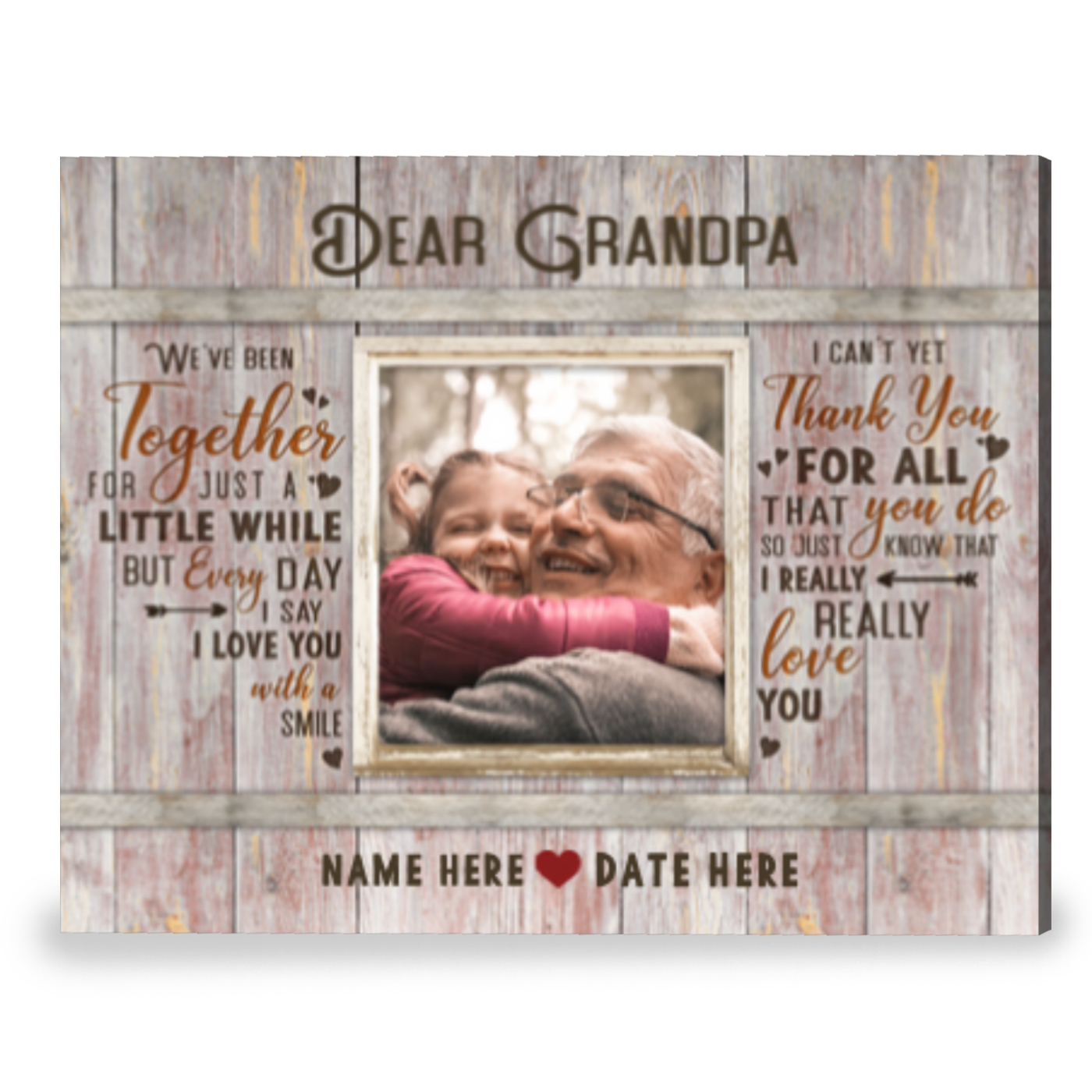 Custom Gift For New Grandpa Father's Day Gift For Grandma Canvas Wall Art
