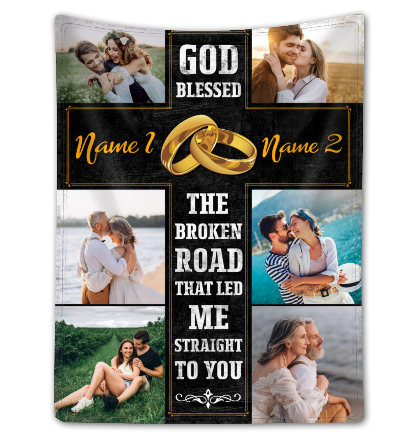 Custom Photo Anniversary Fleece Blanket Gift Idea For Married Couple