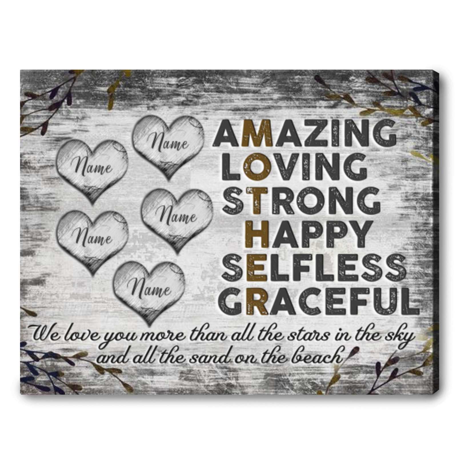 Mom Custom Photo Canvas Gift We love you more than all the stars in the sky Ohcanvas