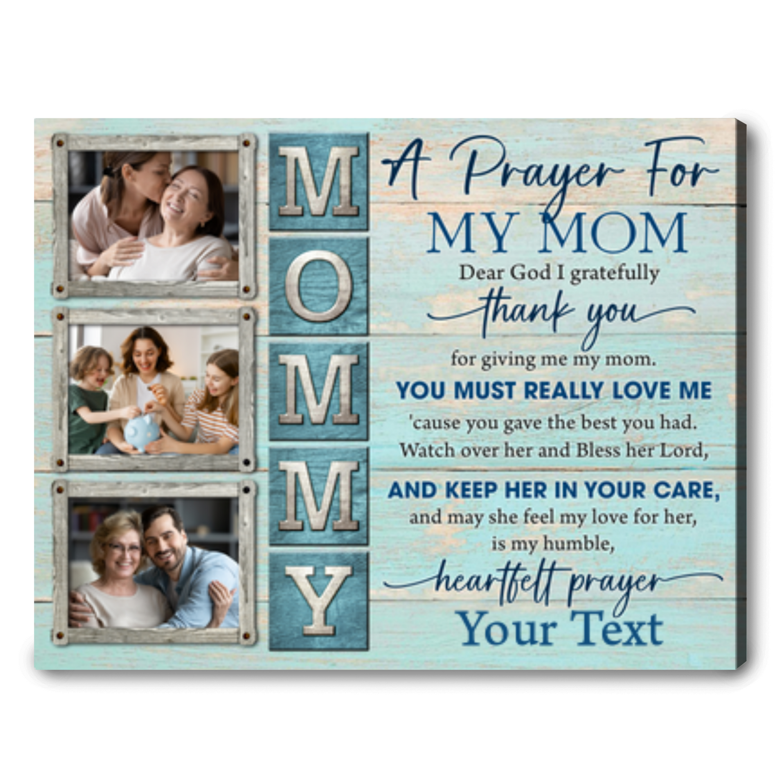 Personalized Mother's Day Gift From Daughter Prayer For My Mom Canvas Print