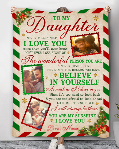 Christmas Gift For Daughter From Dad Customized To My Daughter Blanket