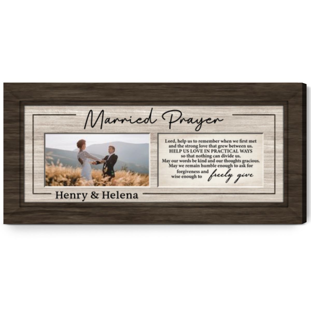Personalized Marriage Prayer Photo Canvas Wedding Gifts For Couple
