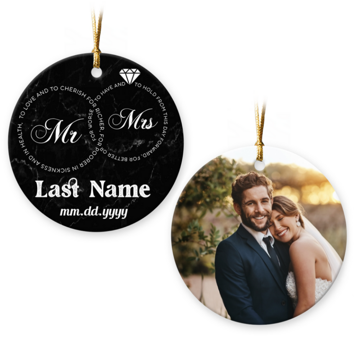 Personalized Mr And Mrs Ornament Gift For Married Couples