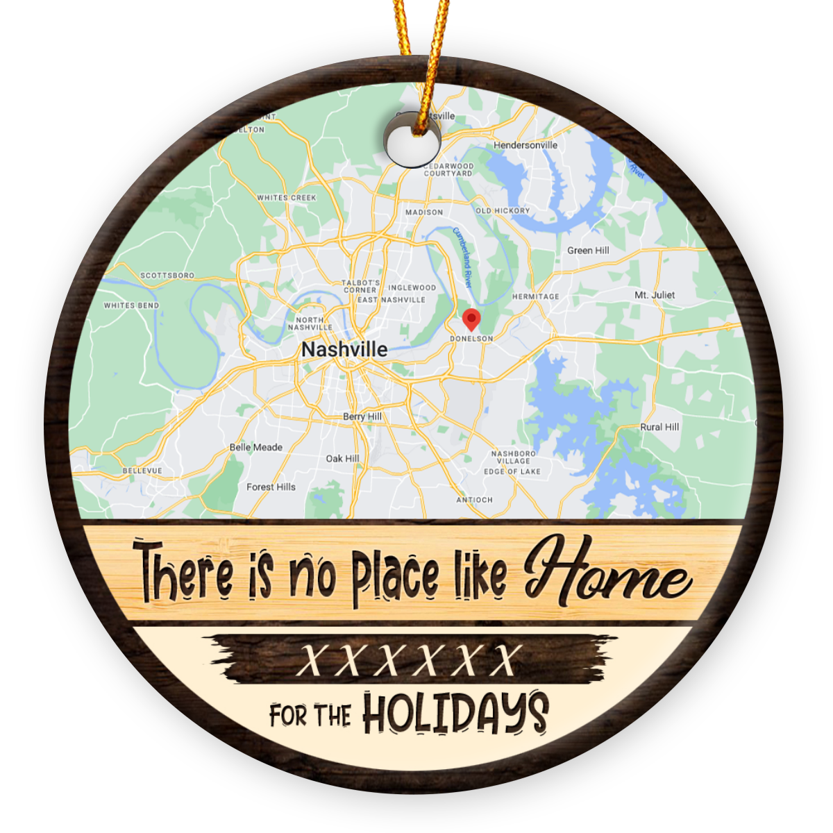 Keepsake Holiday Gift For Family Custom Map Xmas Home Ornament