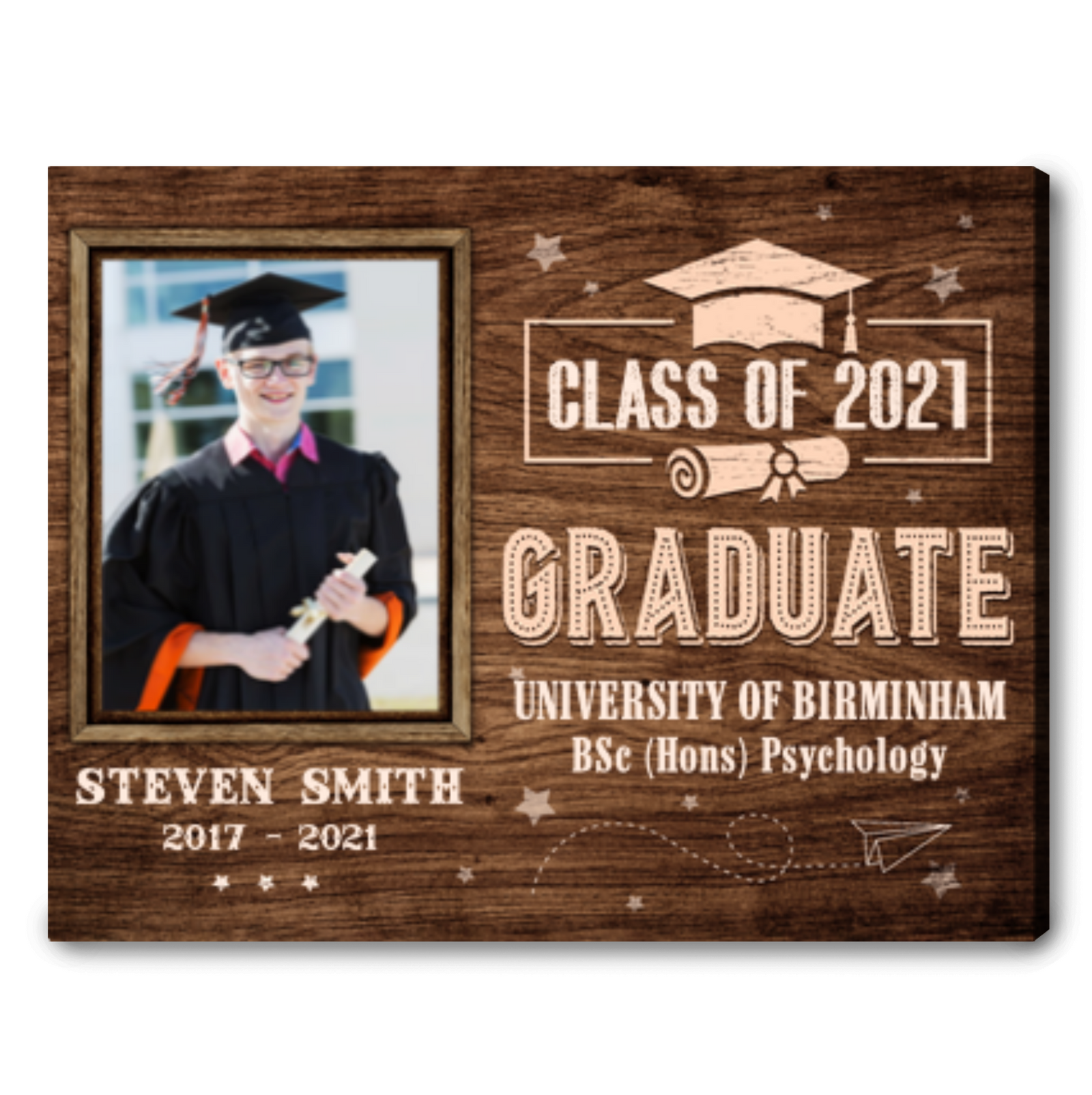Personalized Graduation Gift For Boyfriend Personalized Graduation Print Canvas