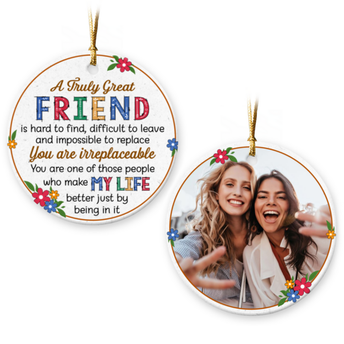 Custom Best Friend Christmas Ornament Unique Gift For Bestie