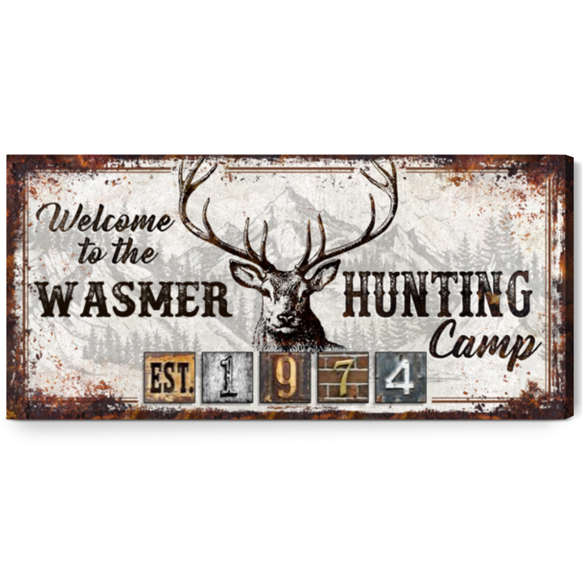 Personalized Hunting Camp Canvas Wall Art Hunters Gift For Home Decor 