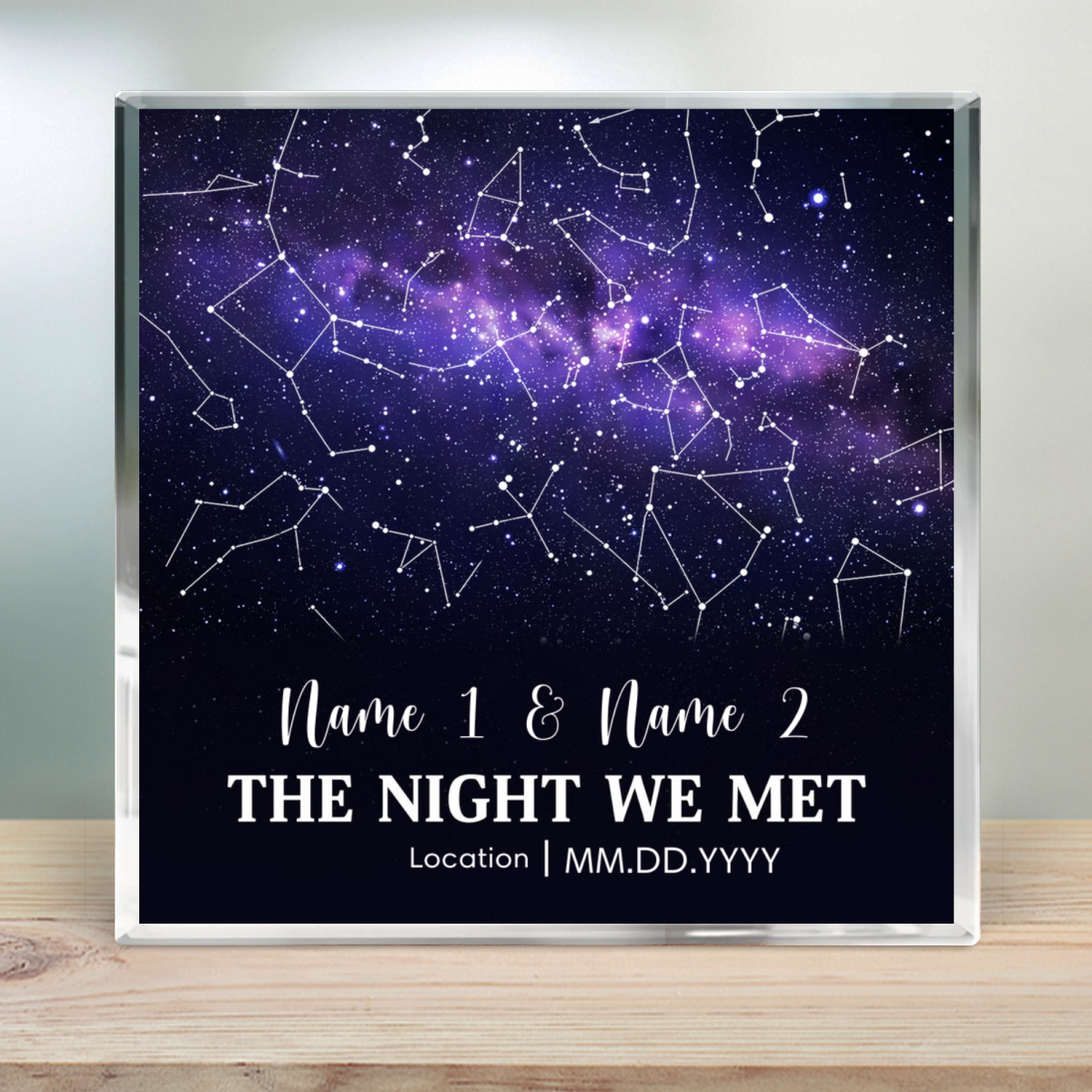 Custom Star Map Gift Engaged Couple Acrylic Plaque 