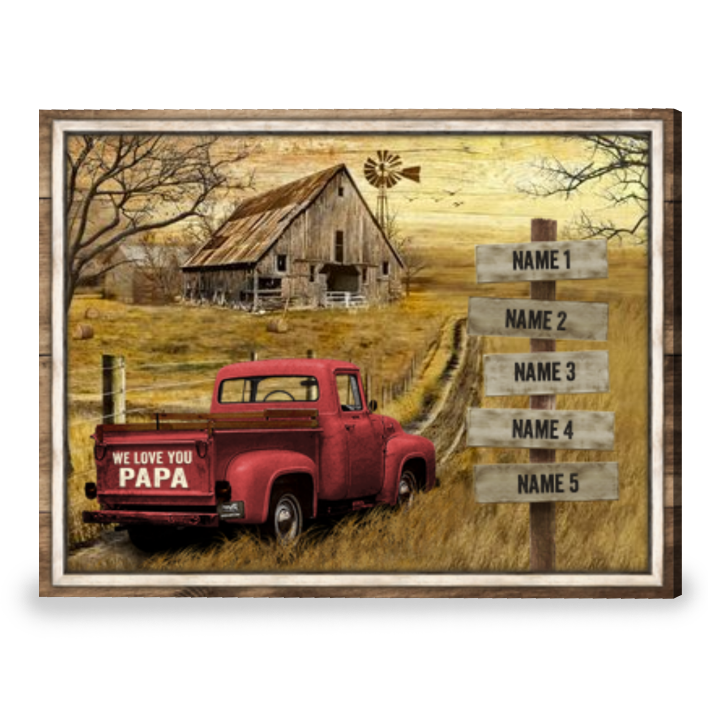 Unique Dad Gift For Father's Day Personalized Names Canvas Print