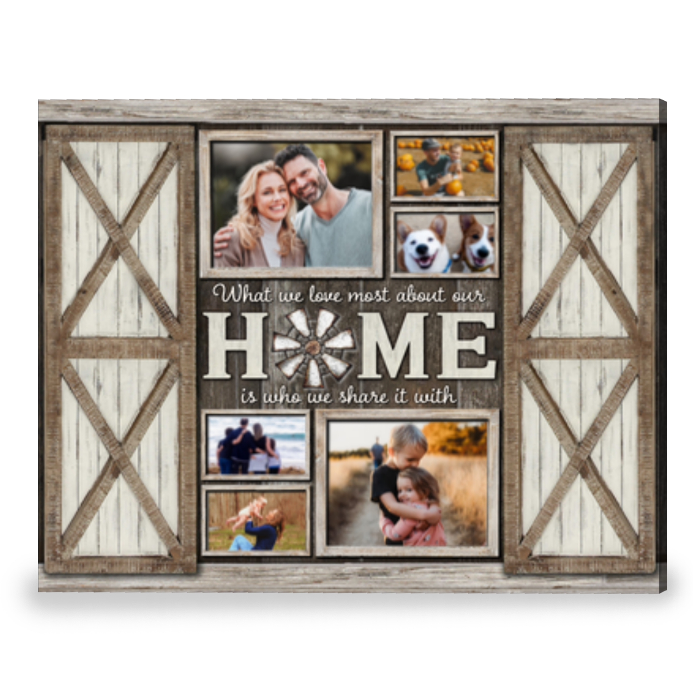 Family Photo Frame Keepsake Personalized Farmhouse Wall Decor Canvas Print