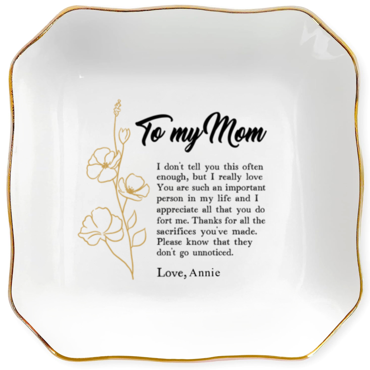 For Mom With Heartfelt Message Jewelry Dish Gift For Mom
