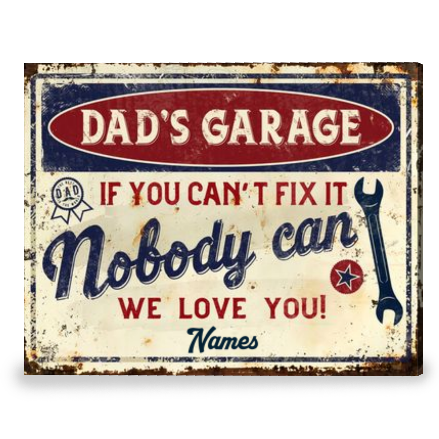 Gift For Dad Day Personalized Grage Sign For Dad Canvas Print