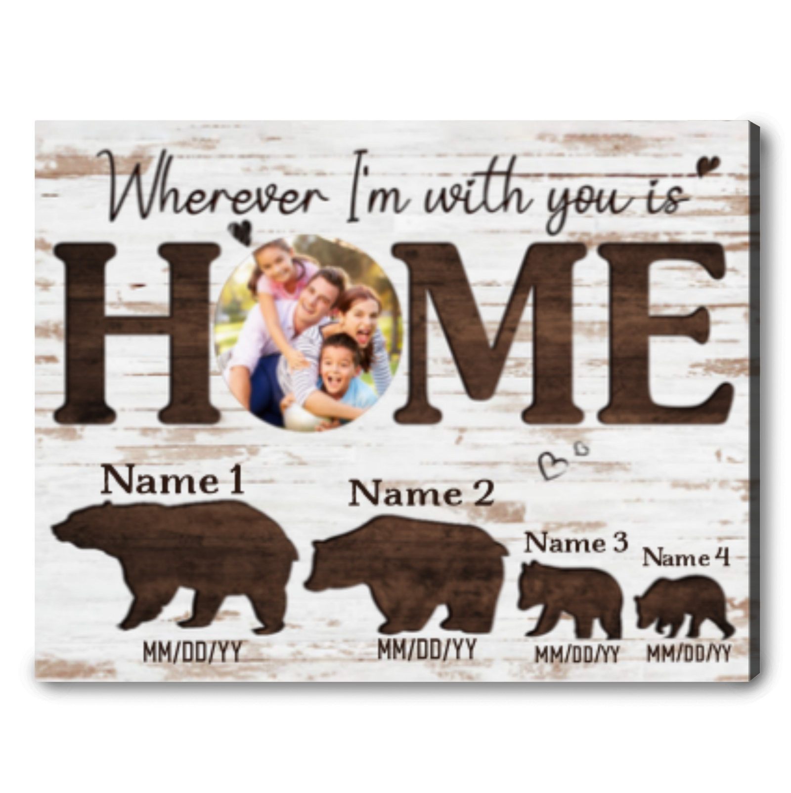 Custom Family Photo Gift Best Family Gift Personalized Canvas Print