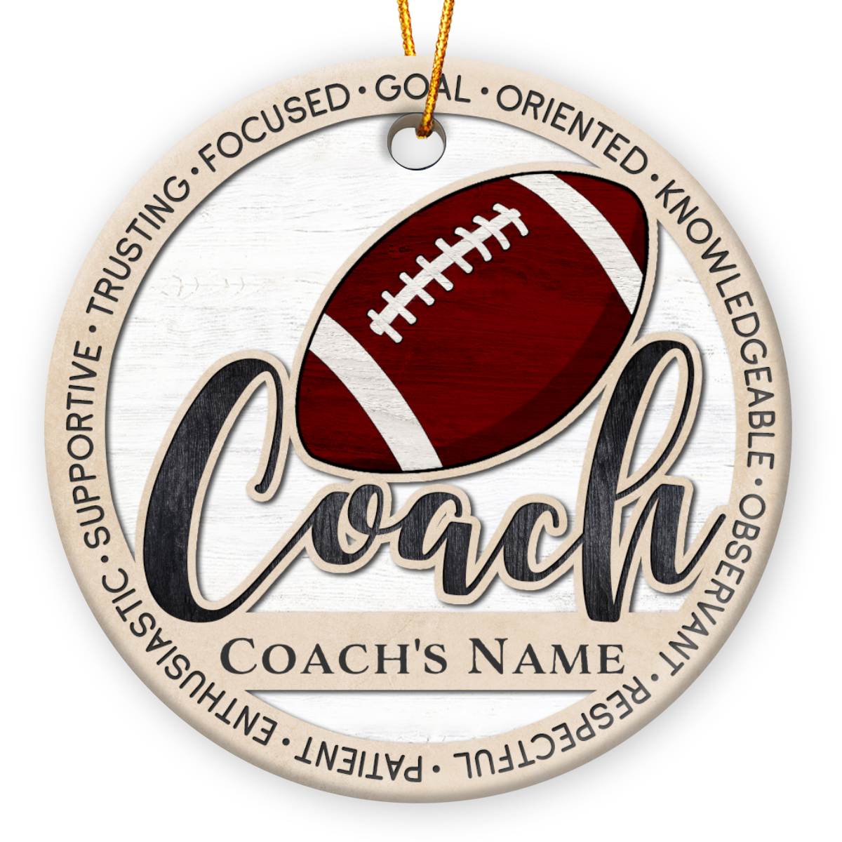 Custom Appreciation Football Coach Ornament Unique Coach Gift Keepsake